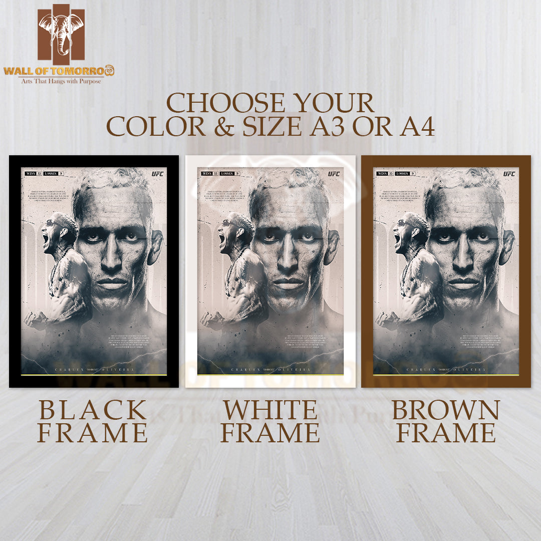 Charles Fighter Poses Sports High Quality Glass Frame Wall Décor