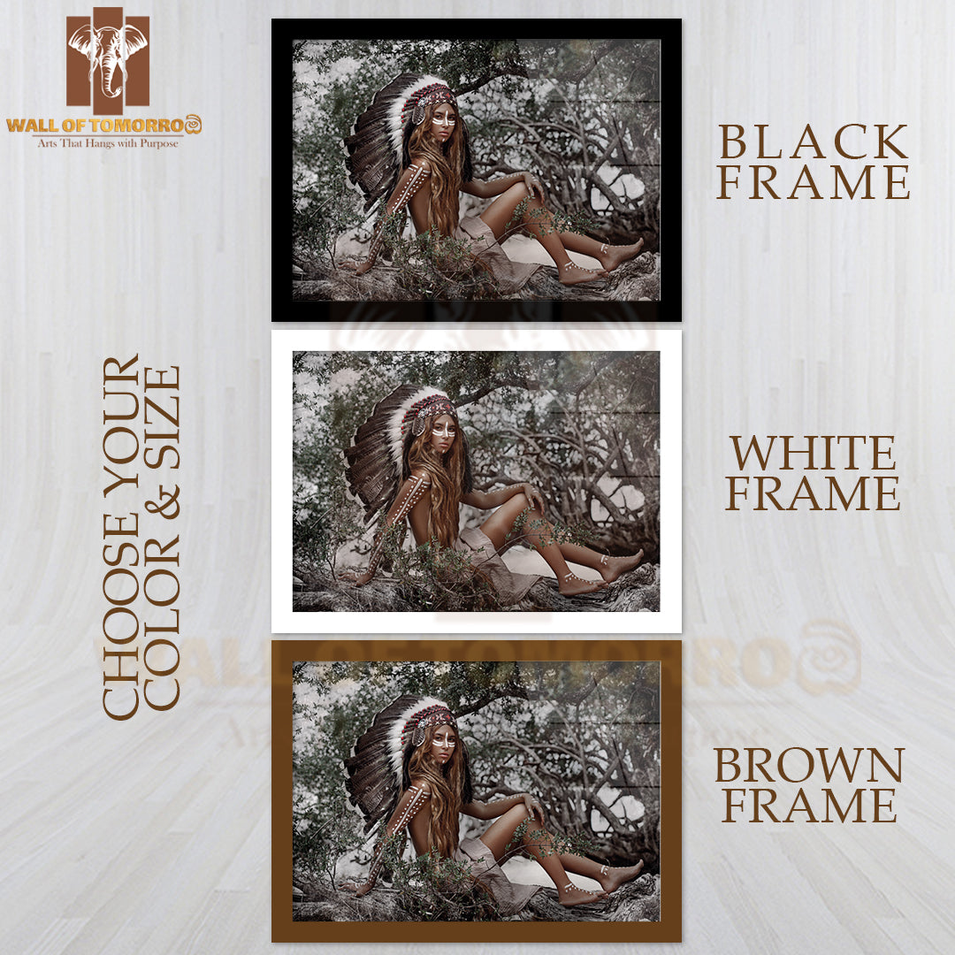 Beautiful Yong Woman in Traditional Indian Warrior High Quality Unframed Poster Print & Waterproof Poster Print Wall Décor