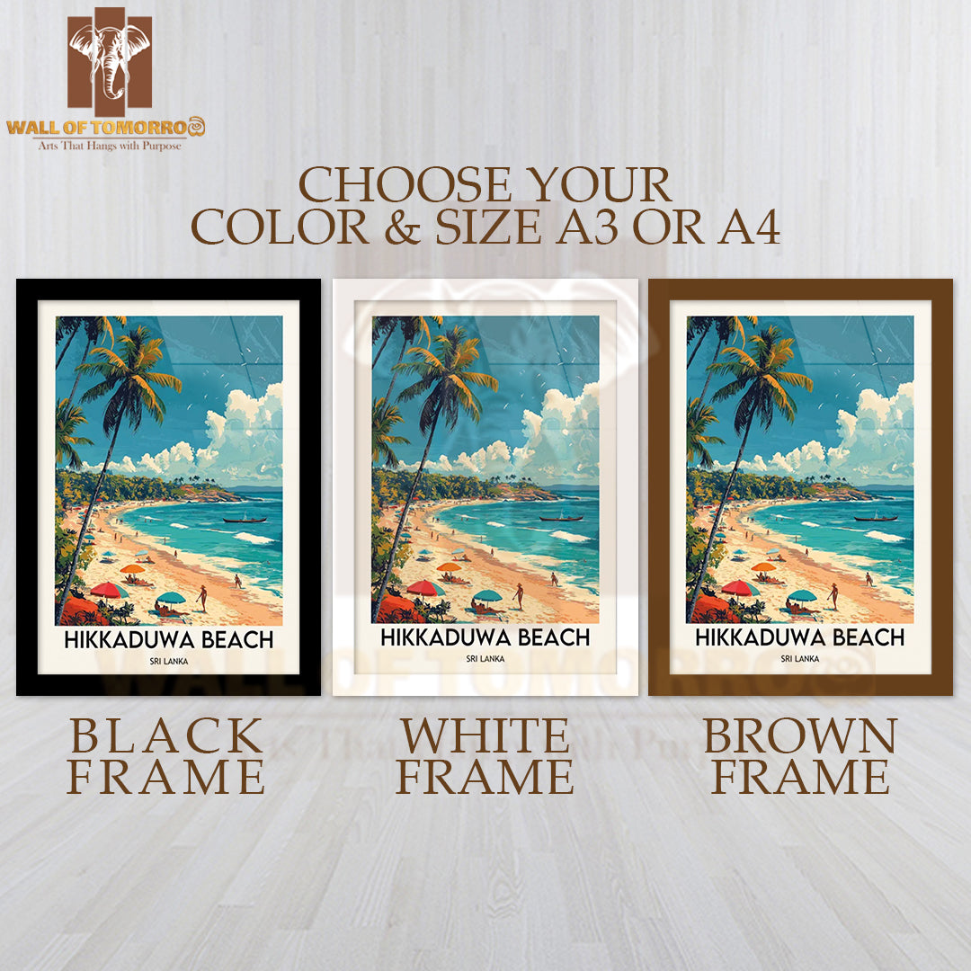 Hikkaduwa Beach Sri Lanka Travel High Quality Glass Frame Wall Décor