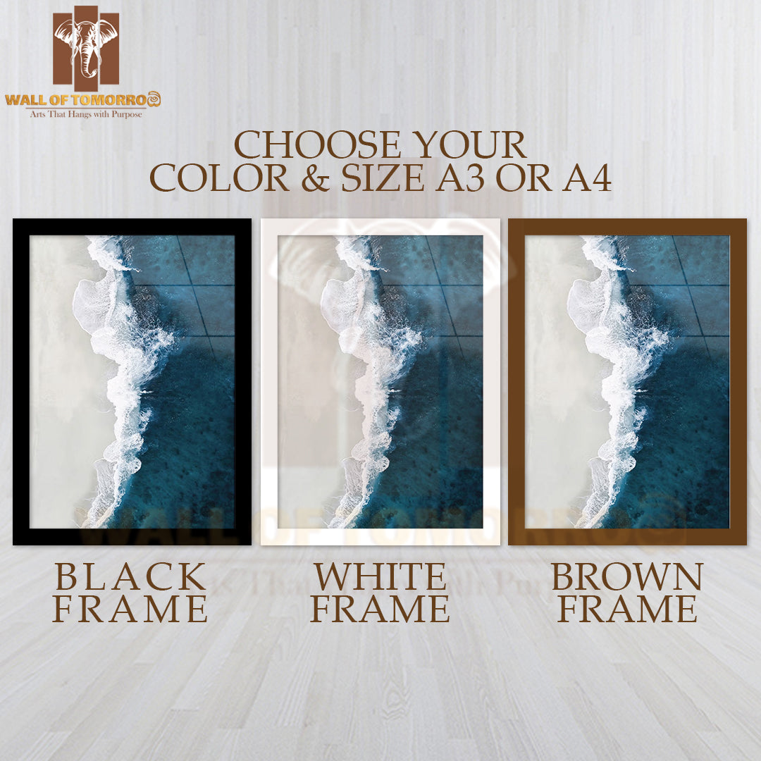 Crashing Sea Waves High Quality Glass Frame Wall Décor