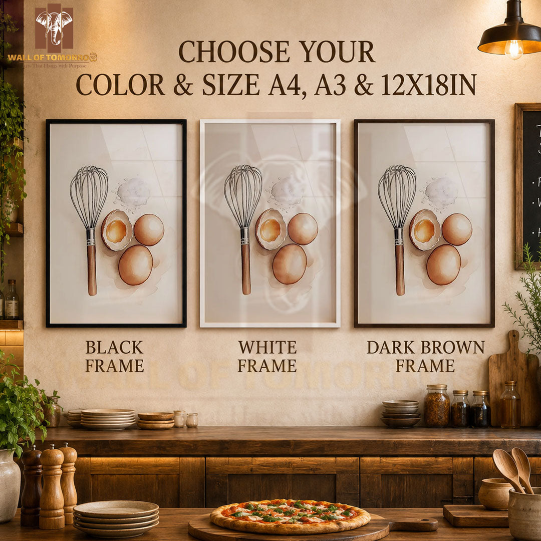 Eggs with Beater Kitchen & Restaurant High Quality Glass Frame Wall Décors in Sri Lanka