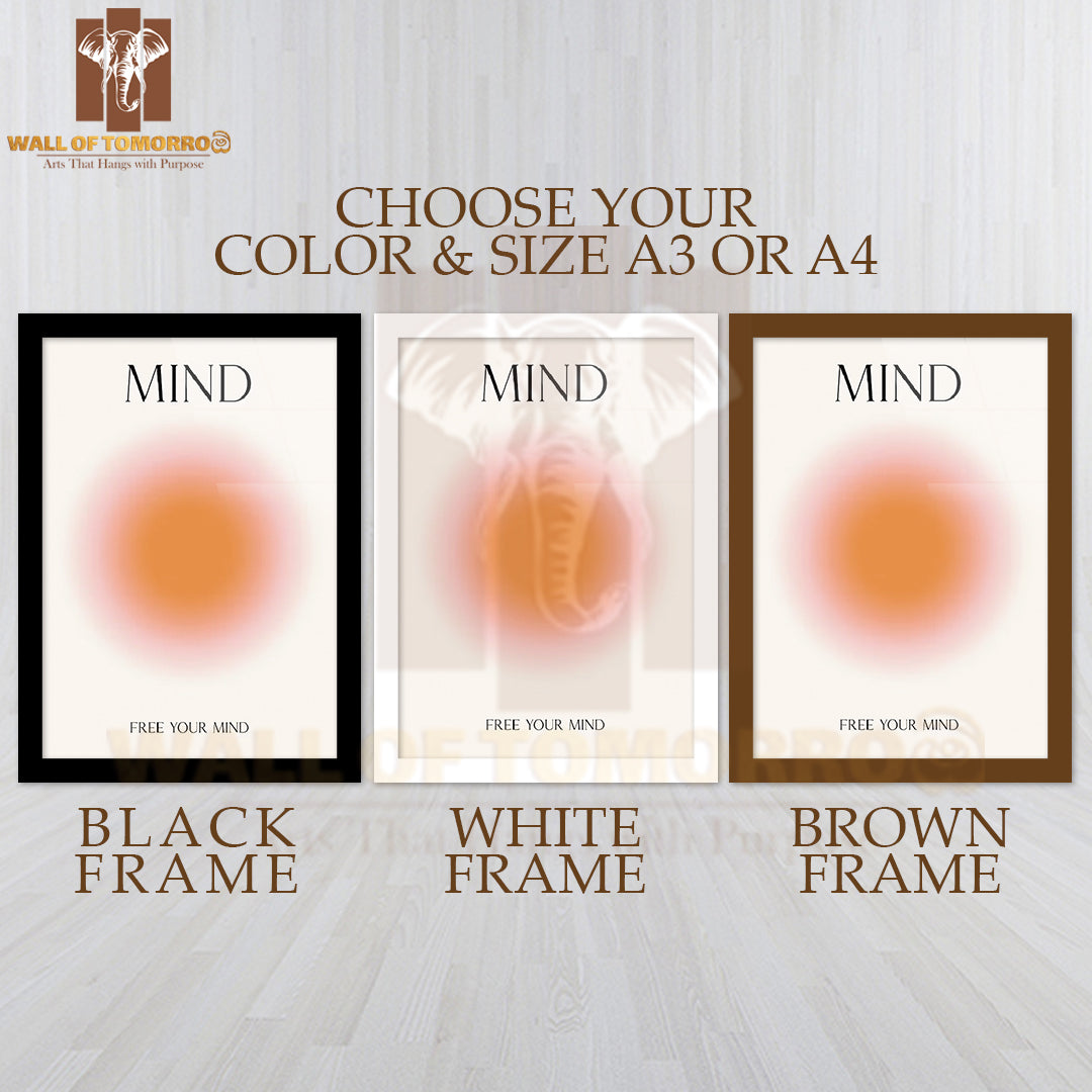 Positive Aura Mind High Quality Glass Frame Wall Décor