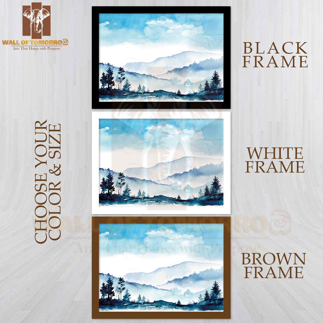 Watercolor Mountains Scenery High Quality Unframed Poster Print & Waterproof Poster Print Wall Décor