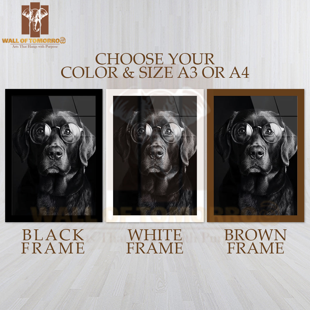 Intellectual Dog Charm High Quality Glass Frame Wall Décor