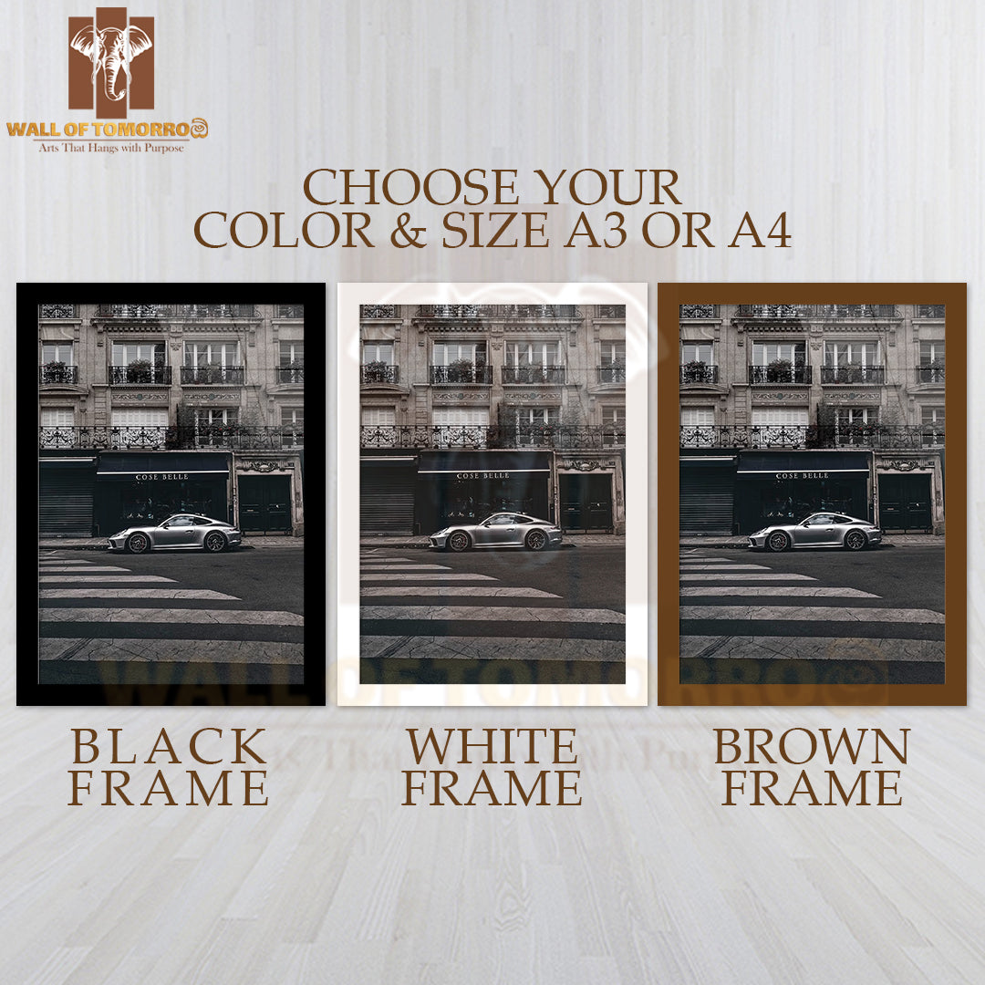 Porsche 911 Turbo High Quality Glass Frame Wall Décor
