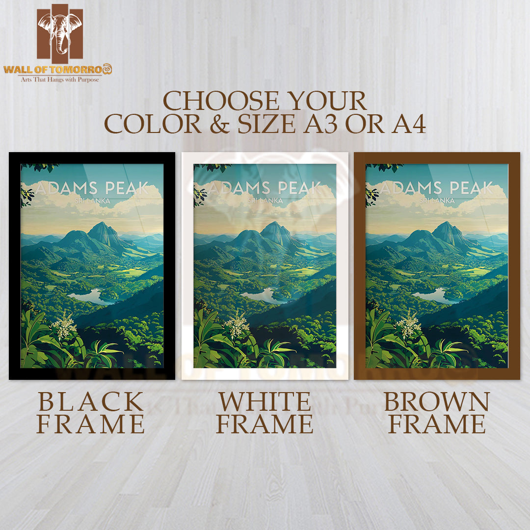 Ella Adams Peak Sri Lanka Travel High Quality Glass Frame Wall Décor