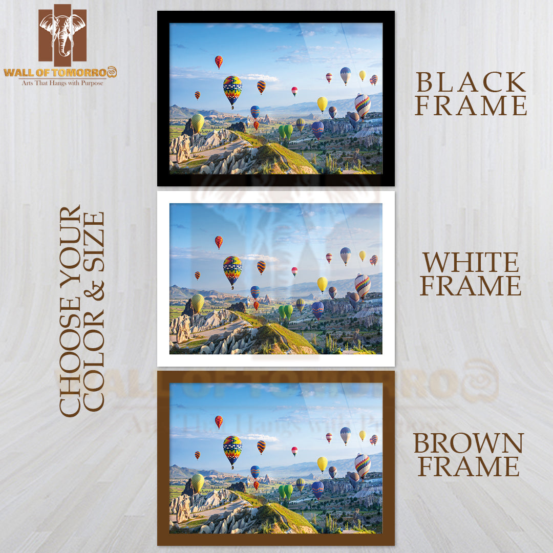 Air Balloons View from the Mountains High Quality Unframed Poster Print & Waterproof Poster Print Wall Décor