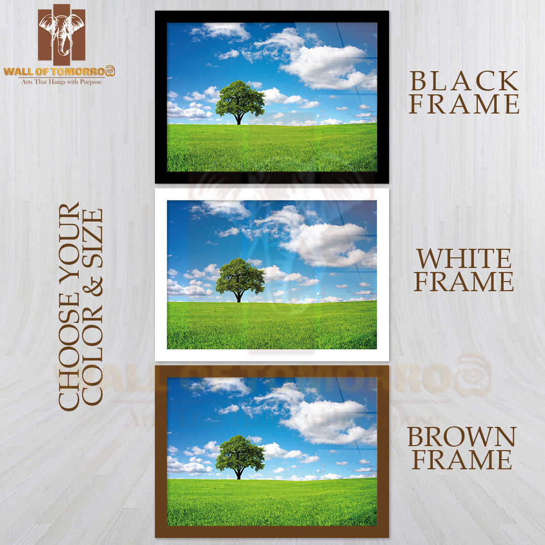 Nature Green Tree in A Field High Quality Unframed Poster Print & Waterproof Poster Print Wall Décor