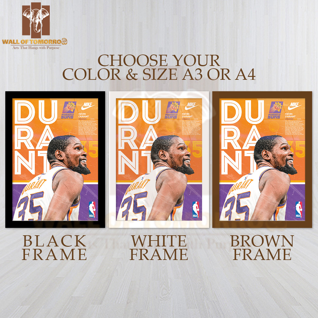 Famous Basketball Team Player in Action Basketball Sports High Quality Glass Frame Wall Décor