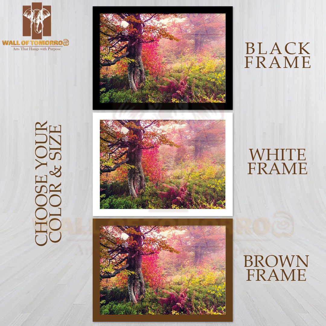 Majestic Landscape with Autumn Trees in Forest High Quality Unframed Poster Print & Waterproof Poster Print Wall Décor
