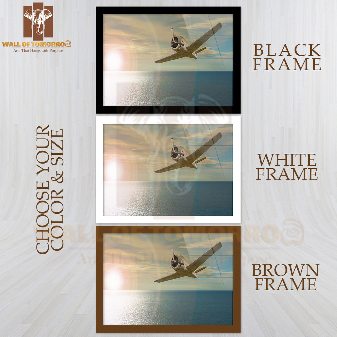 Old Plane Over the Sea High Quality Unframed Poster Print & Waterproof Poster Print Wall Décor