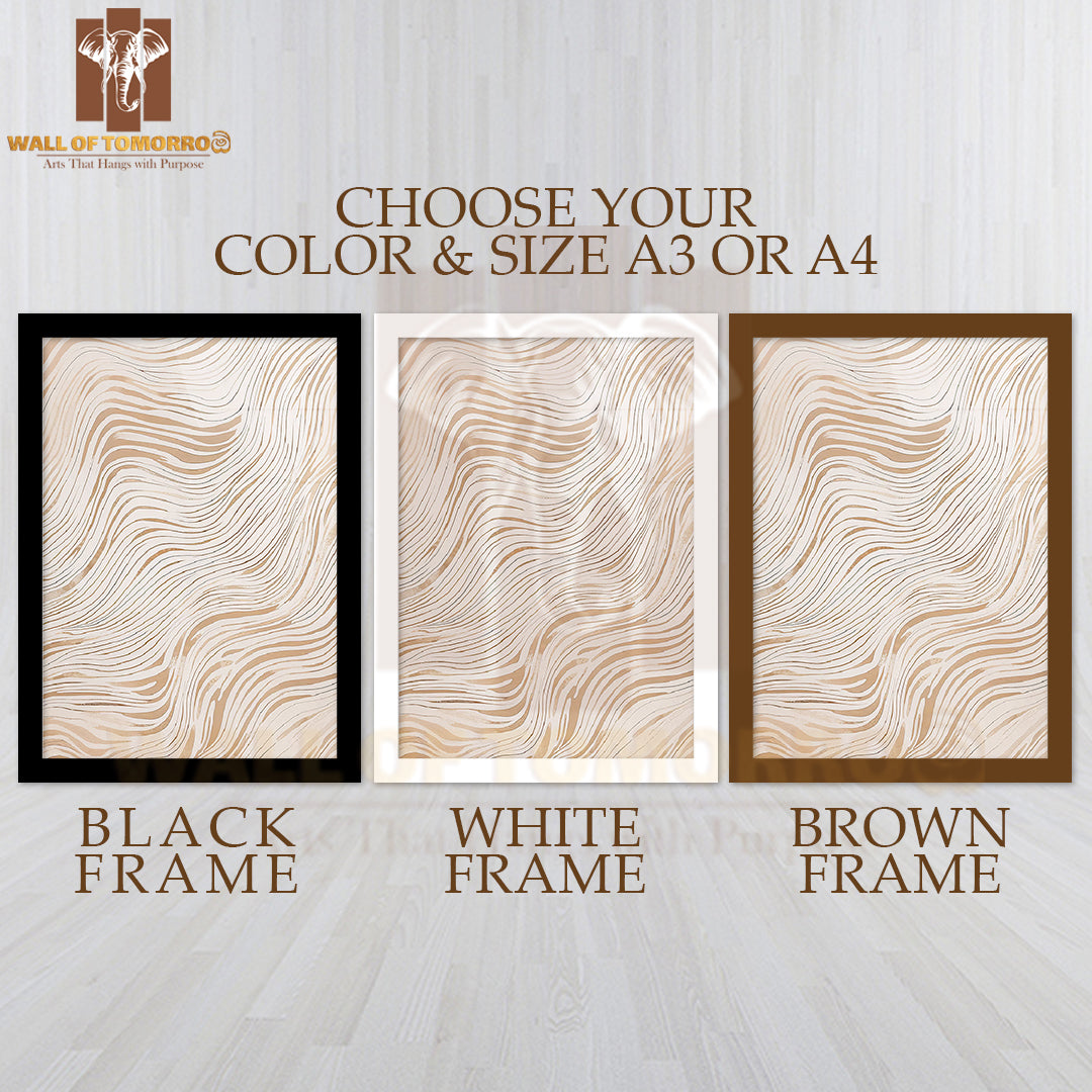 Serene Ripples Neutral Elegance Art High Quality Glass Frame Wall Décor