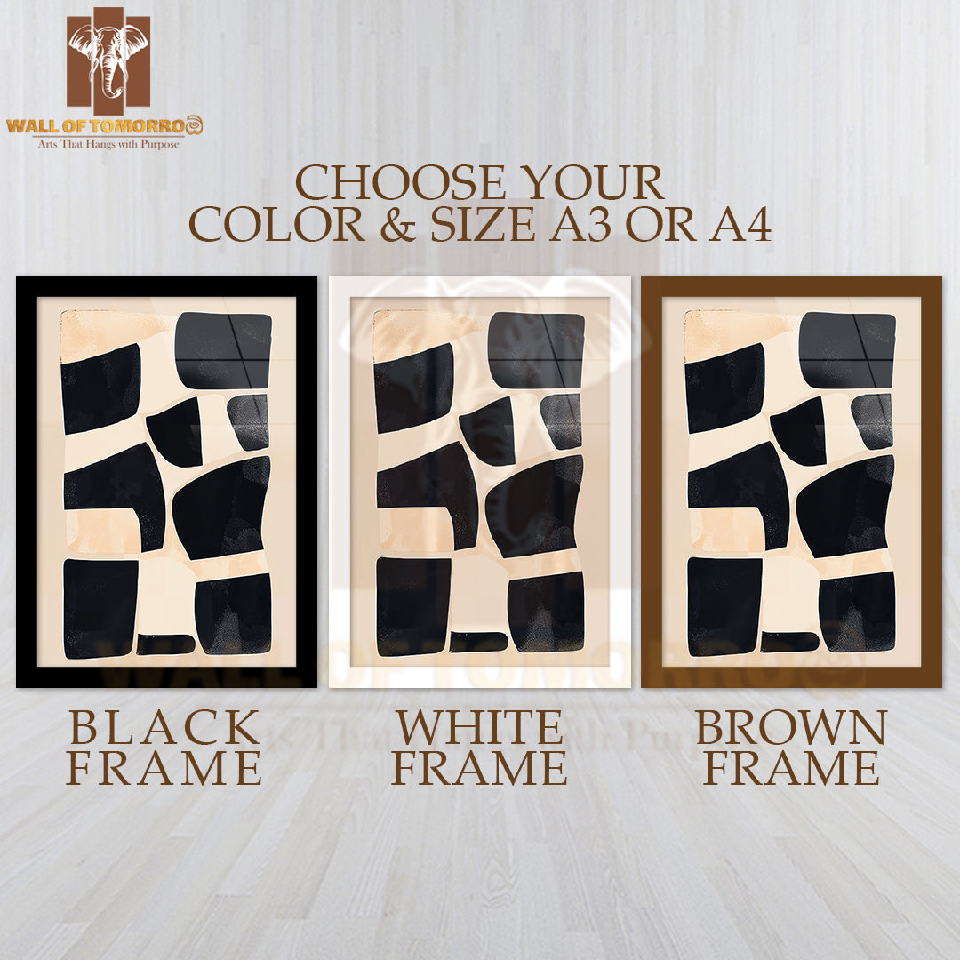 Sophisticated Contrast Neutral Elegance Art High Quality Glass Frame Wall Décor