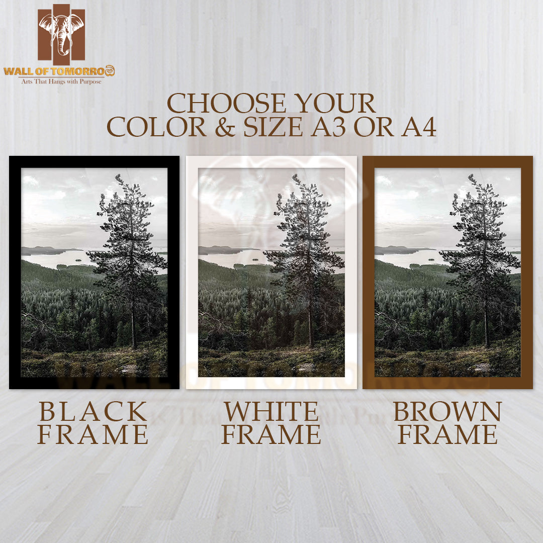 Lieksa Forest Tree View High Quality Glass Frame Wall Décor