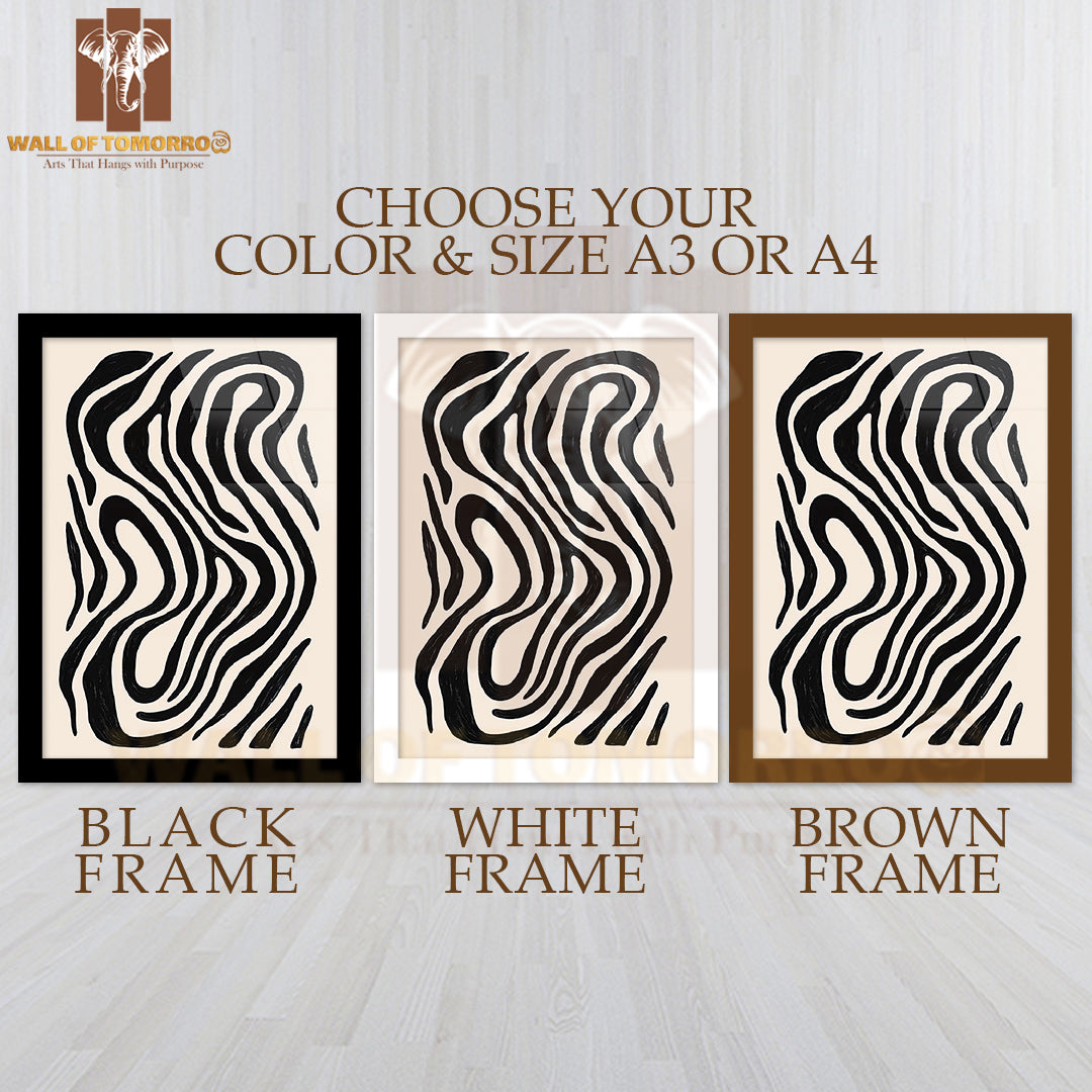 Abstract Echo Neutral Elegance Art High Quality Glass Frame Wall Décor