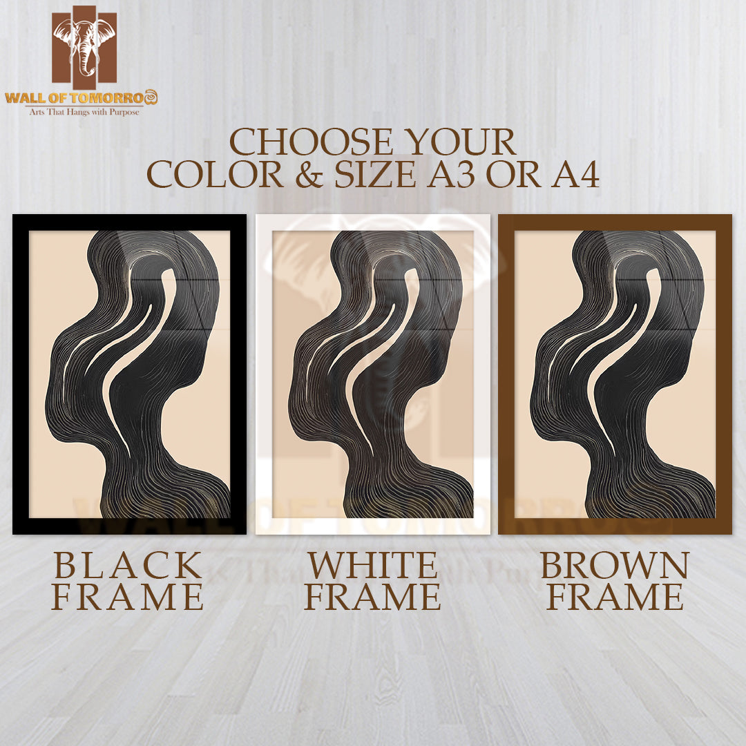 Serene Rhythm Neutral Elegance Art High Quality Glass Frame Wall Décor