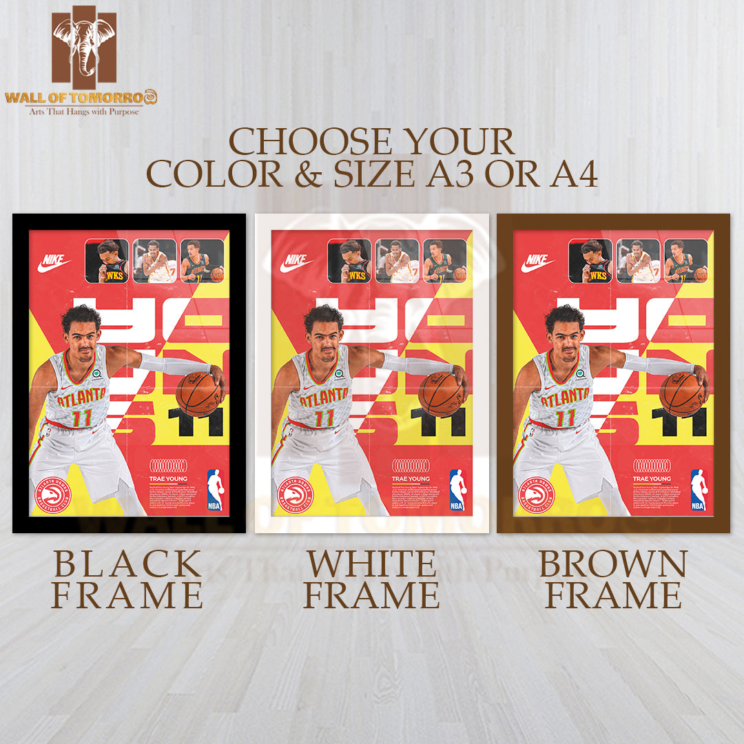 Famous Basketball Team Player, All-Star Basketball Player Sports High Quality Glass Frame Wall Décor