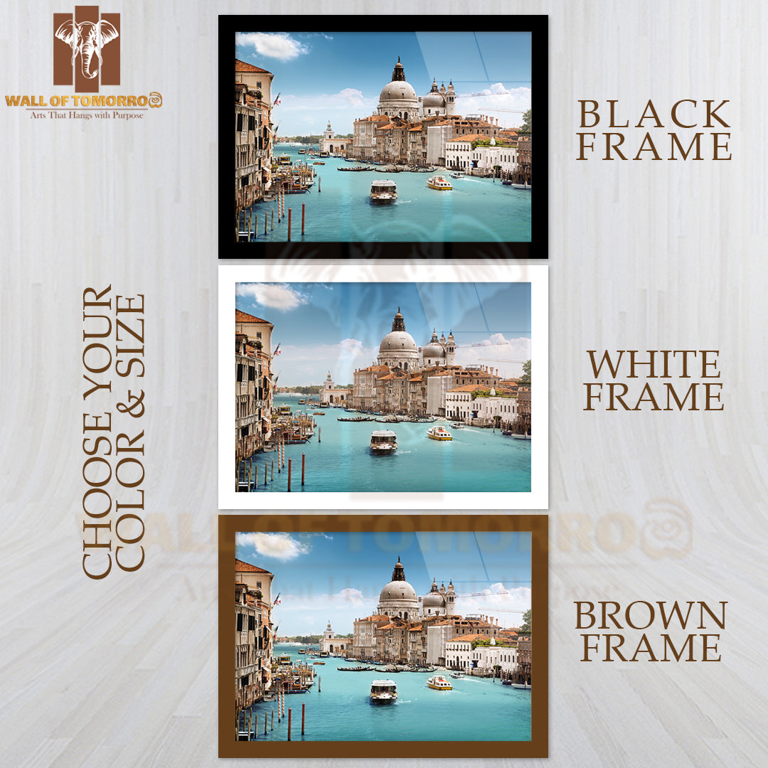 Grand Canal and Basilica Santa Maria Della Salute, Venice, Italy High Quality Unframed Poster Print & Waterproof Poster Print Wall Décor