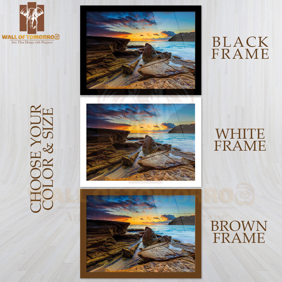 Seascape Sunrise Shot at Whale Beach, Sydney, Australia High Quality Unframed Poster Print & Waterproof Poster Print Wall Décor