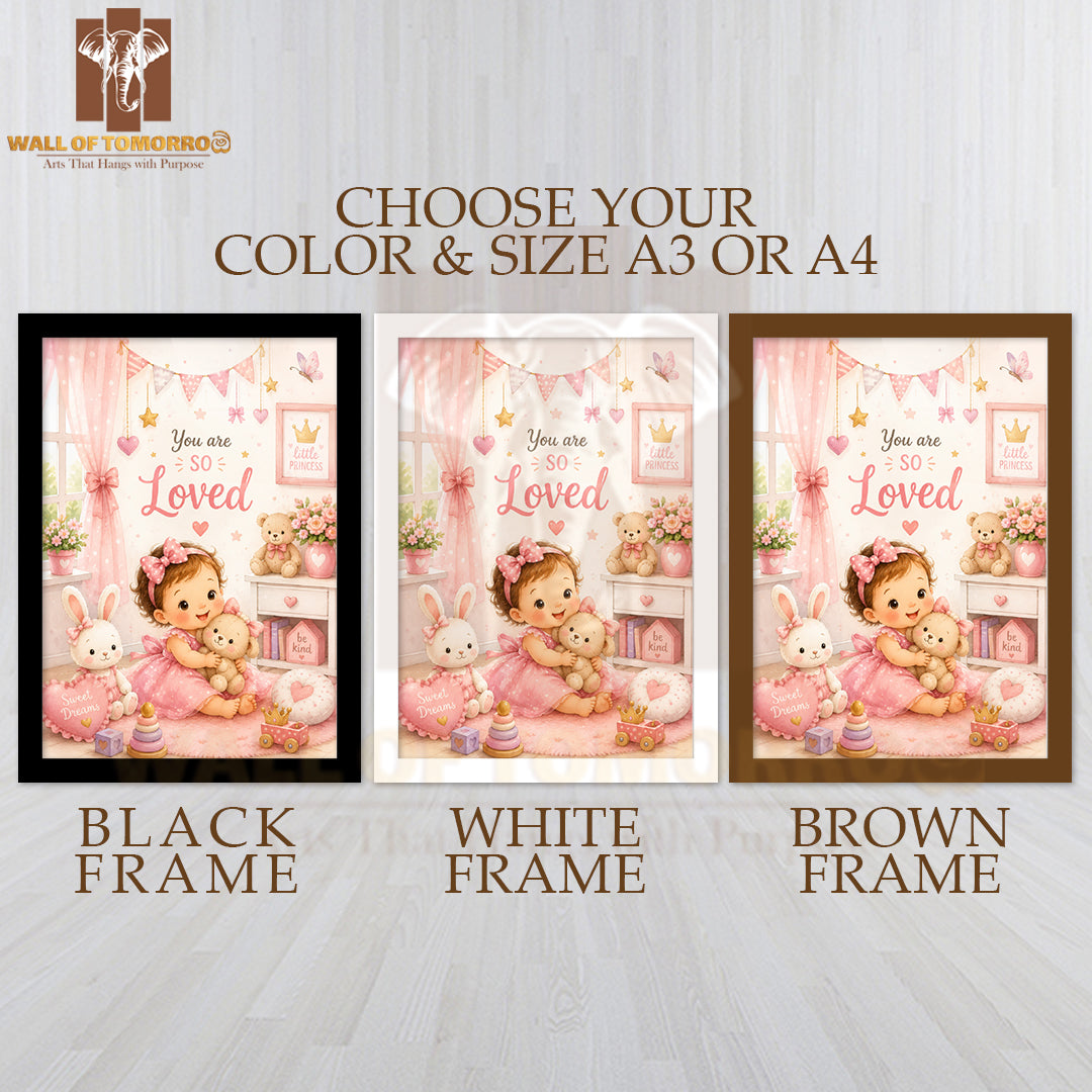 You Are So Loved Kids High Quality Glass Frame Wall Décor