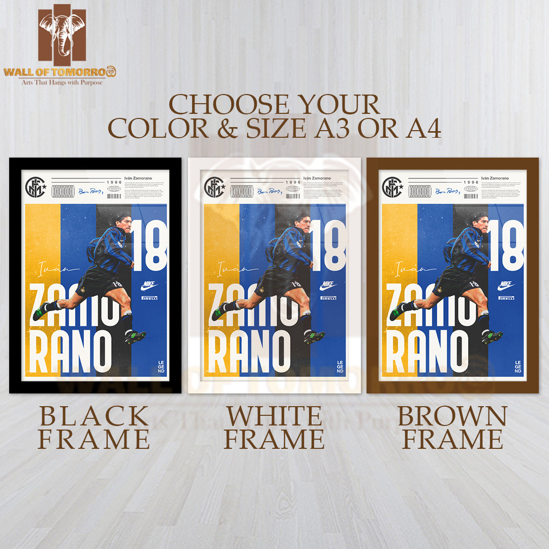 Famous Soccer Player in Motion Sports High Quality Glass Frame Wall Décor