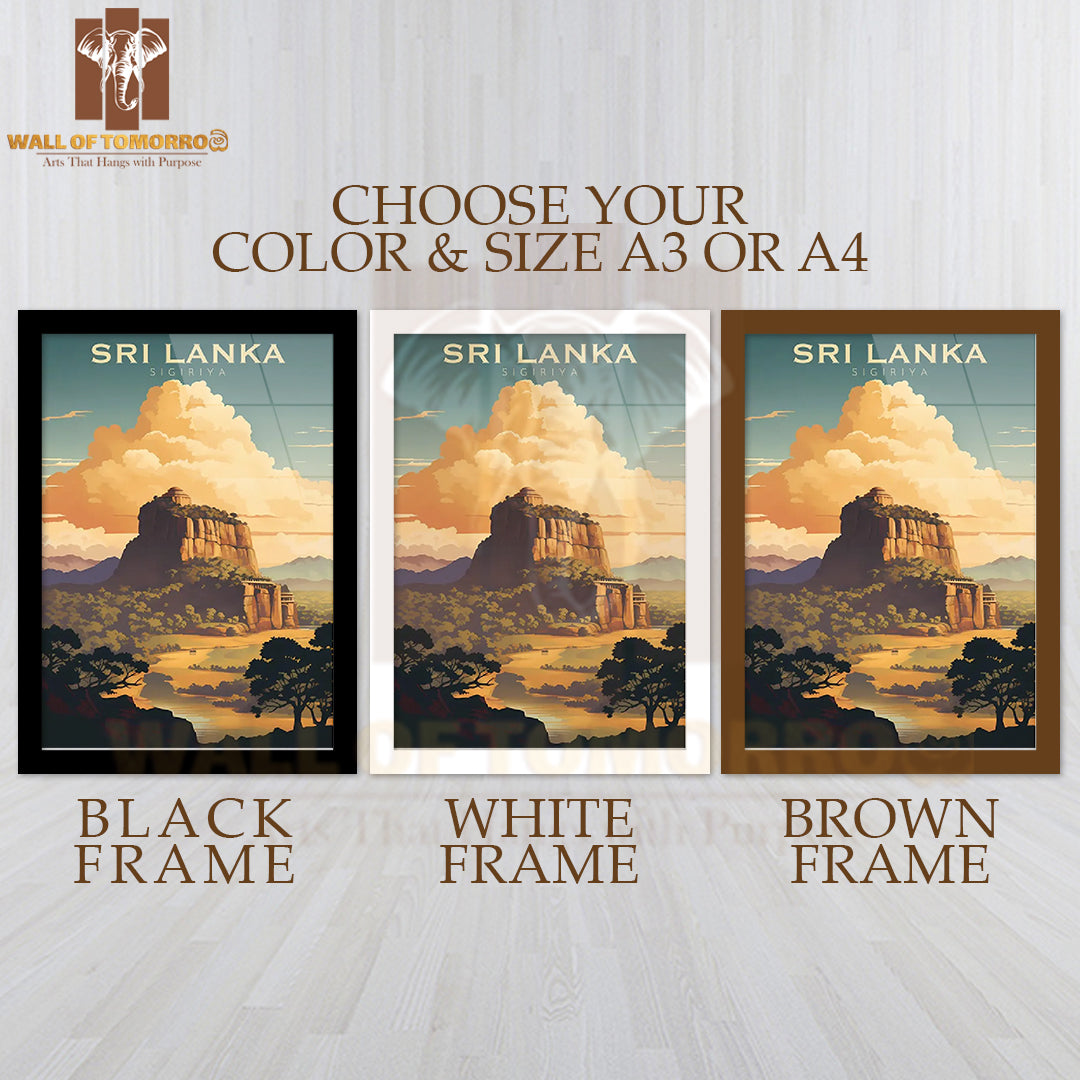 Sri Lanka Travel, Sigiriya High Quality Glass Frame Wall Décor
