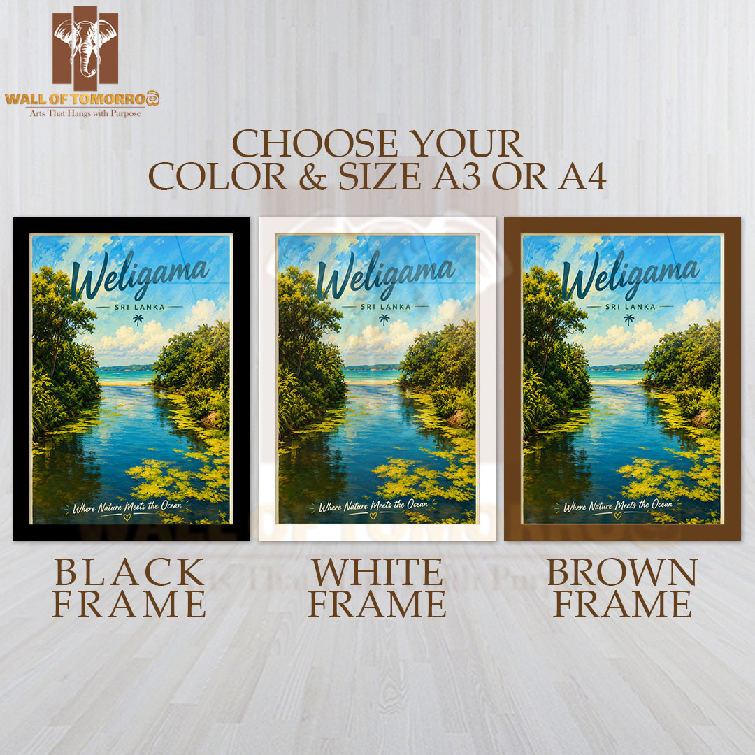 Weligama Sri Lanka Travel High Quality Glass Frame Wall Décor
