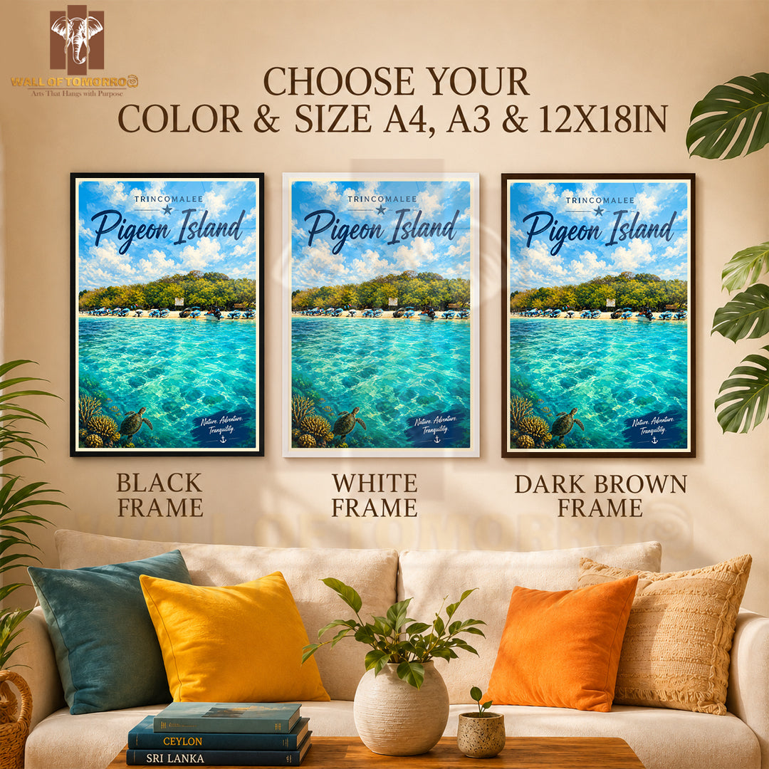 Trincomalee Pigeon Island Sri Lanka Travel High Quality Glass Frame Wall Décor