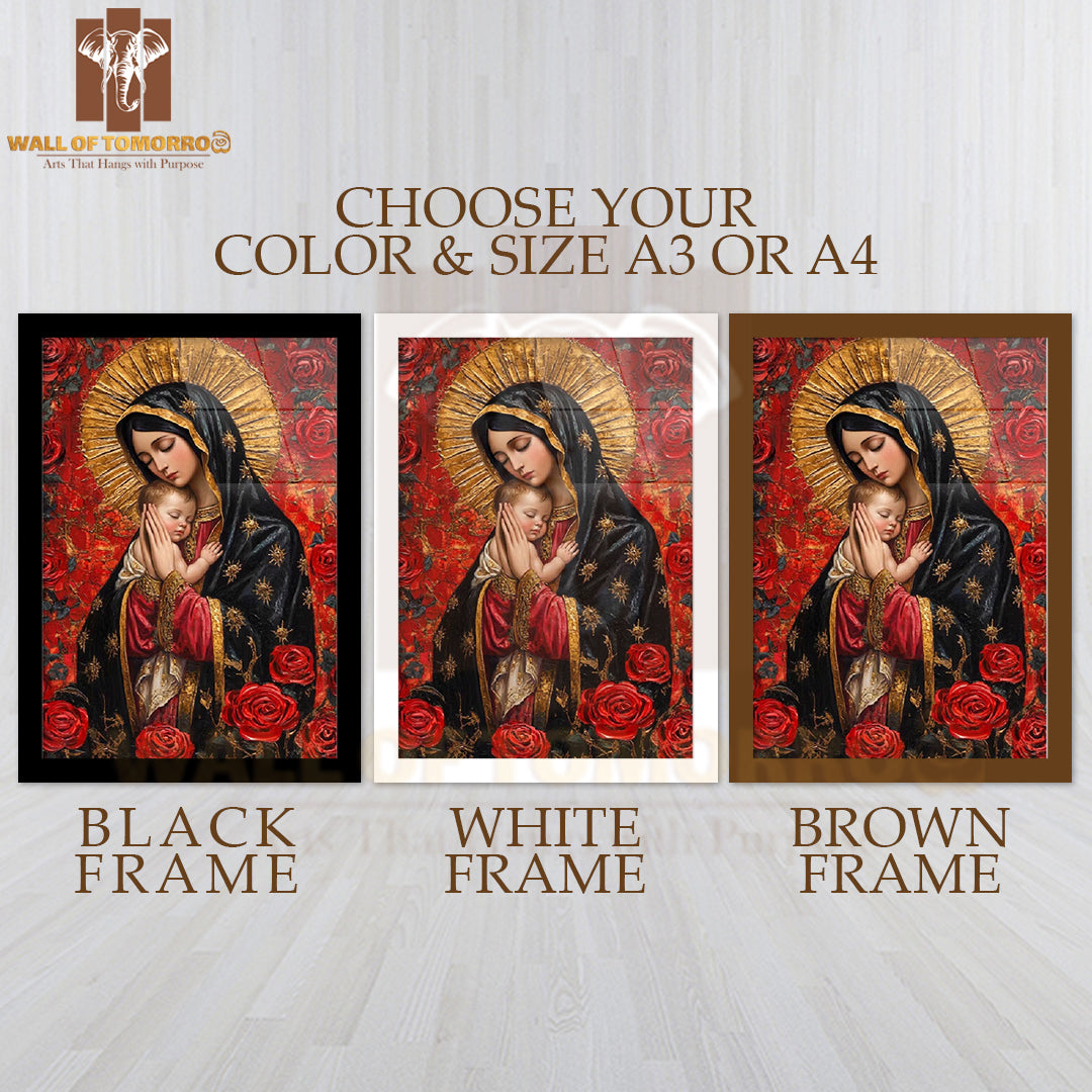 Mother Mary Religious High Quality Glass Frame Wall Décors in Sri Lanka