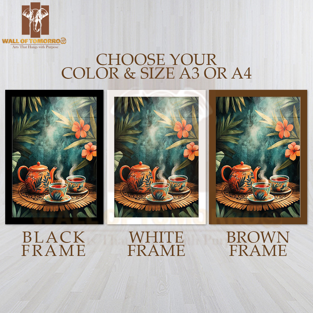 Sri Lankan Tea Set Travel High Quality Glass Frame Wall Décor