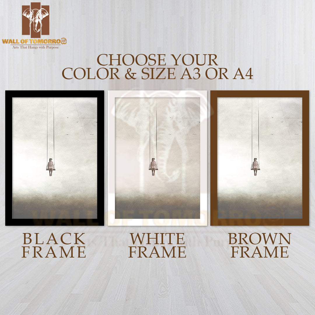 Relaxing Thoughts Painting High Quality Glass Frame Wall Décor