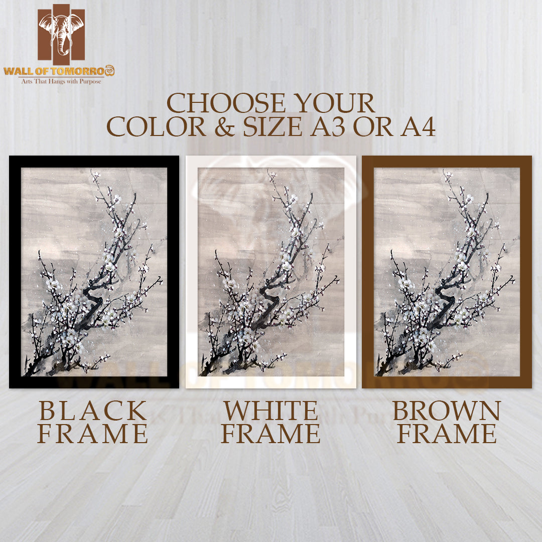 Plum Blossom Traditional Chinese Painting High Quality Glass Frame Wall Décor