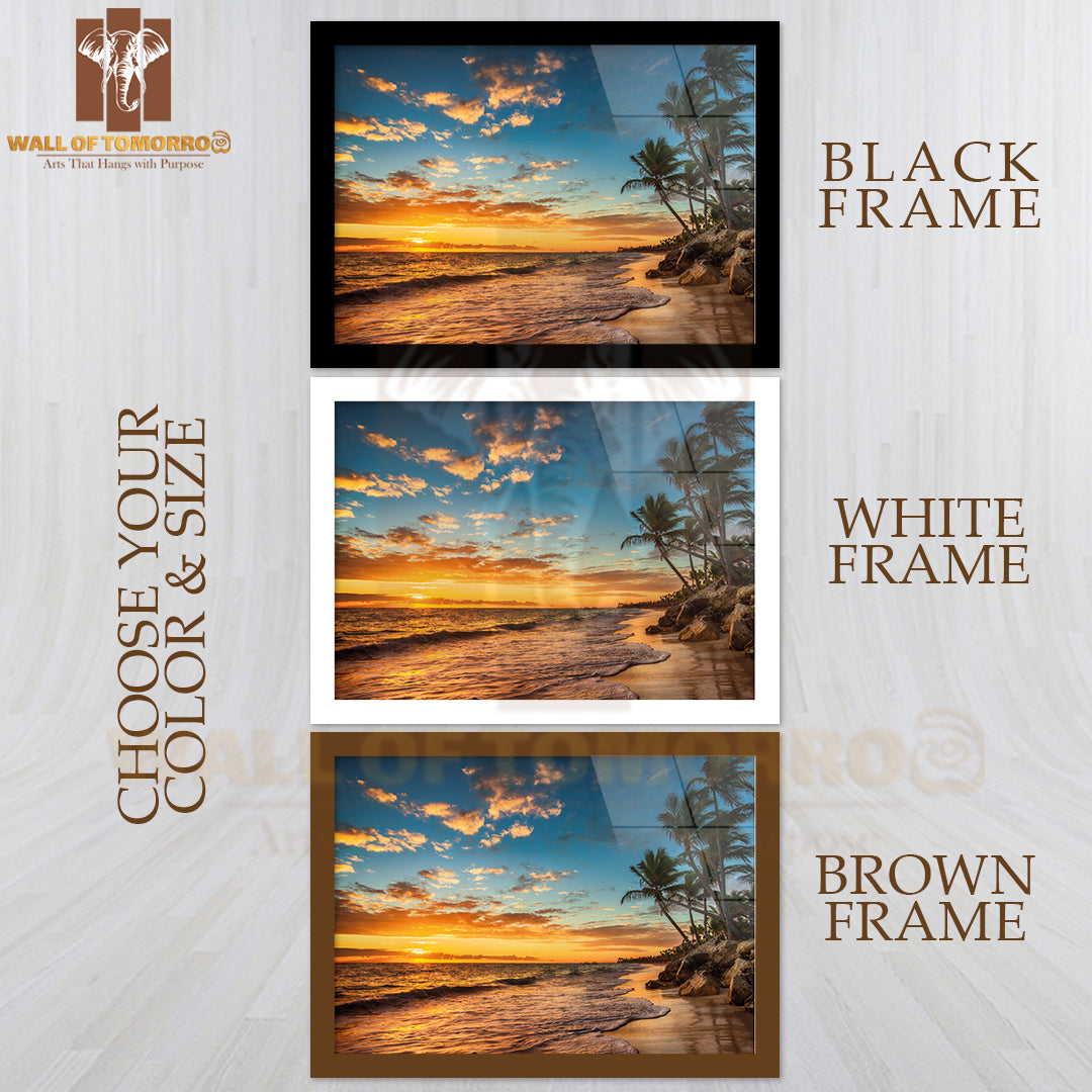 Landscape Of Paradise Tropical Island Beach, Sunrise Shot High Quality Unframed Poster Print & Waterproof Poster Print Wall Décor