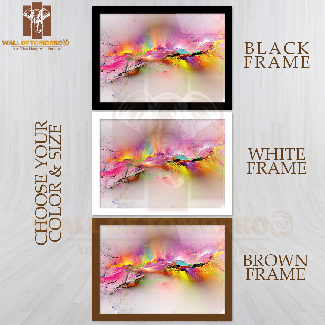 Pink & Yellow Colorful Abstract High Quality Unframed Poster Print & Waterproof Poster Print Wall Décor
