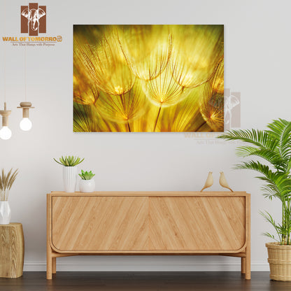 Soft Dandelions Flower, Extreme Closeup, Abstract Spring Nature High Quality Unframed Poster Print & Waterproof Poster Print Wall Décor