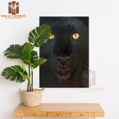 Black Leopard Face Portrait High Quality Unframed Poster Print & Waterproof Poster Print Wall Décor