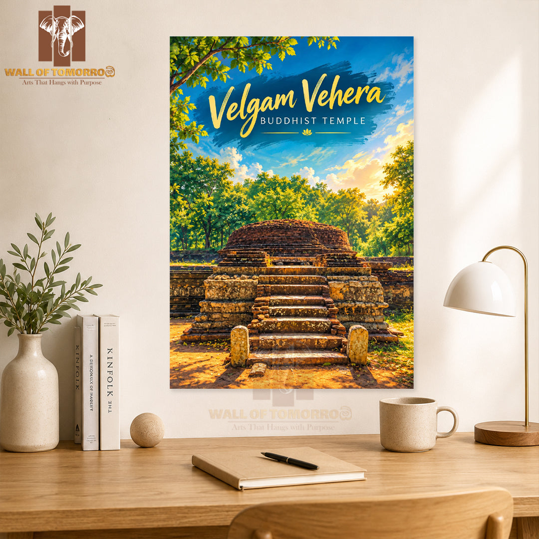 Velgam Vehera Buddhist Temple, Trincomalee Sri Lanka Travel High Quality Unframed Poster Print & Laminated Poster Print Wall Décor