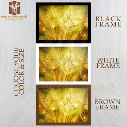 Soft Dandelions Flower, Extreme Closeup, Abstract Spring Nature High Quality Unframed Poster Print & Waterproof Poster Print Wall Décor