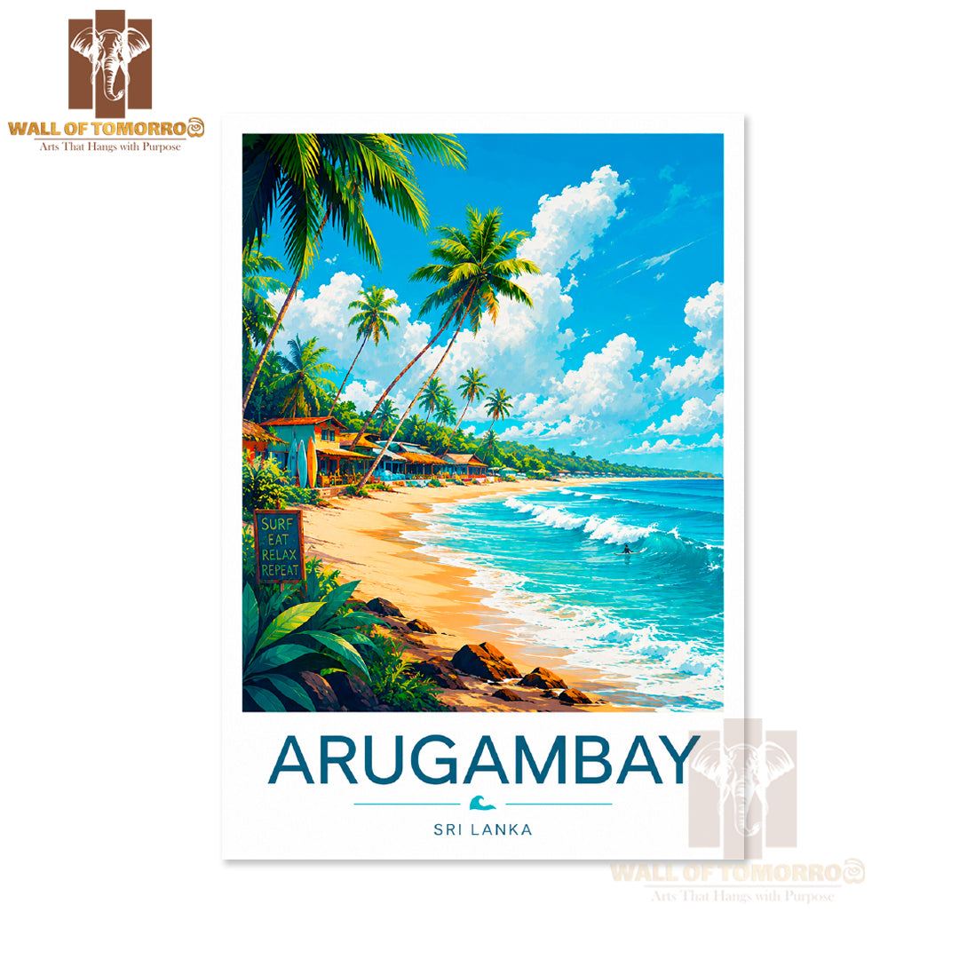 Surf Meets Serenity. Eat, relax, and Repeat at Arugambay Travel High Quality Unframed Poster Print & Waterproof Poster Print Wall Décor
