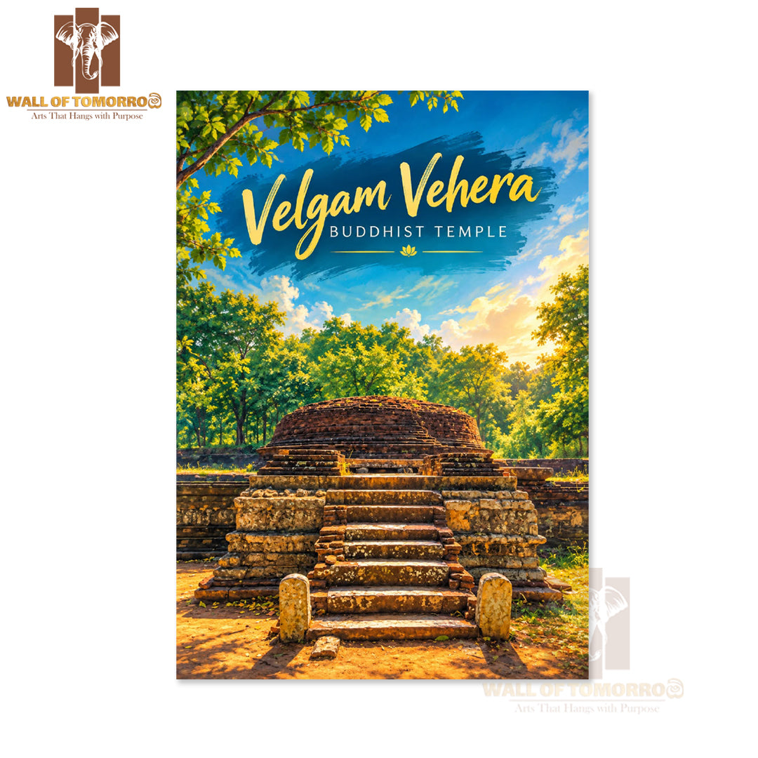 Velgam Vehera Buddhist Temple, Trincomalee Sri Lanka Travel High Quality Unframed Poster Print & Laminated Poster Print Wall Décor