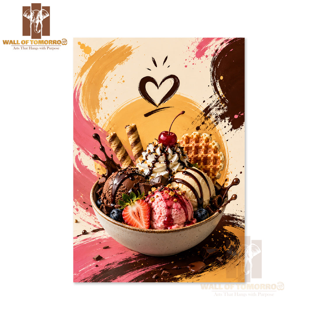 Ice cream dessert Kitchen & Restaurant High Quality Unframed Poster Print & Waterproof Poster Print Wall Décor in Sri Lanka