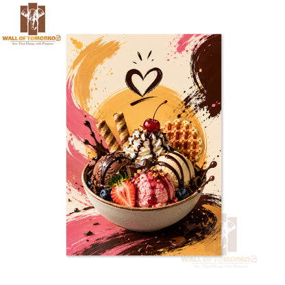 Ice cream dessert Kitchen & Restaurant High Quality Unframed Poster Print & Waterproof Poster Print Wall Décor in Sri Lanka