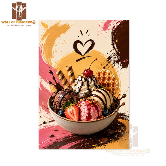 Ice cream dessert Kitchen & Restaurant High Quality Unframed Poster Print & Waterproof Poster Print Wall Décor in Sri Lanka