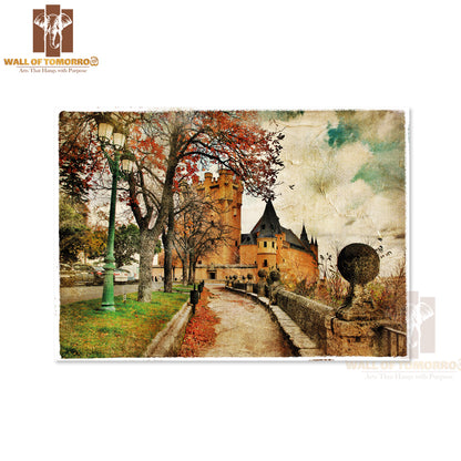 Fairy Alcazar Castle, Segovia, Spain, Picture in Painting High Quality Unframed Poster Print & Waterproof Poster Print Wall Décor