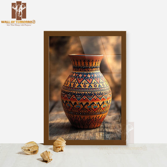 Sri Lankan Clay Pot Travel High Quality Glass Frame Wall Décor