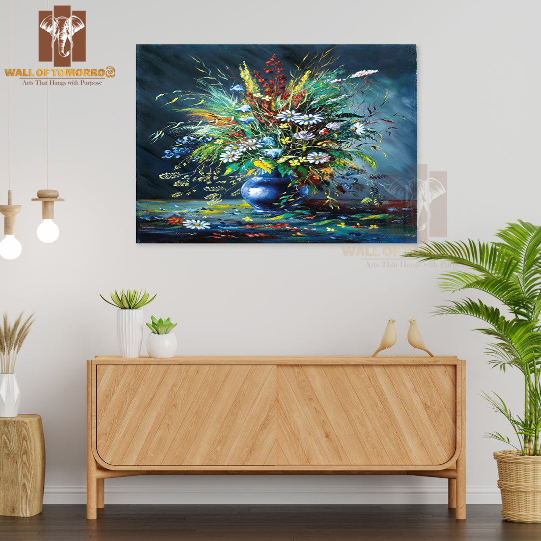 Painting Of a Vase with Flowers in It High Quality Unframed Poster Print & Waterproof Poster Print Wall Décor