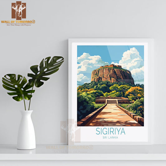 Sigiriya Sri Lanka Travel High Quality Glass Frame Wall Décor
