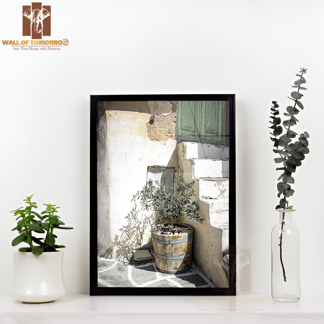 Olive Tree Entrance High Quality Glass Frame Wall Décor
