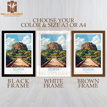 Sigiriya Sri Lanka Travel High Quality Glass Frame Wall Décor