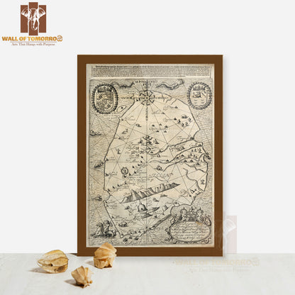 Map of Ceylon in Historiael Journael High Quality Glass Frame Wall Décors in Sri Lanka